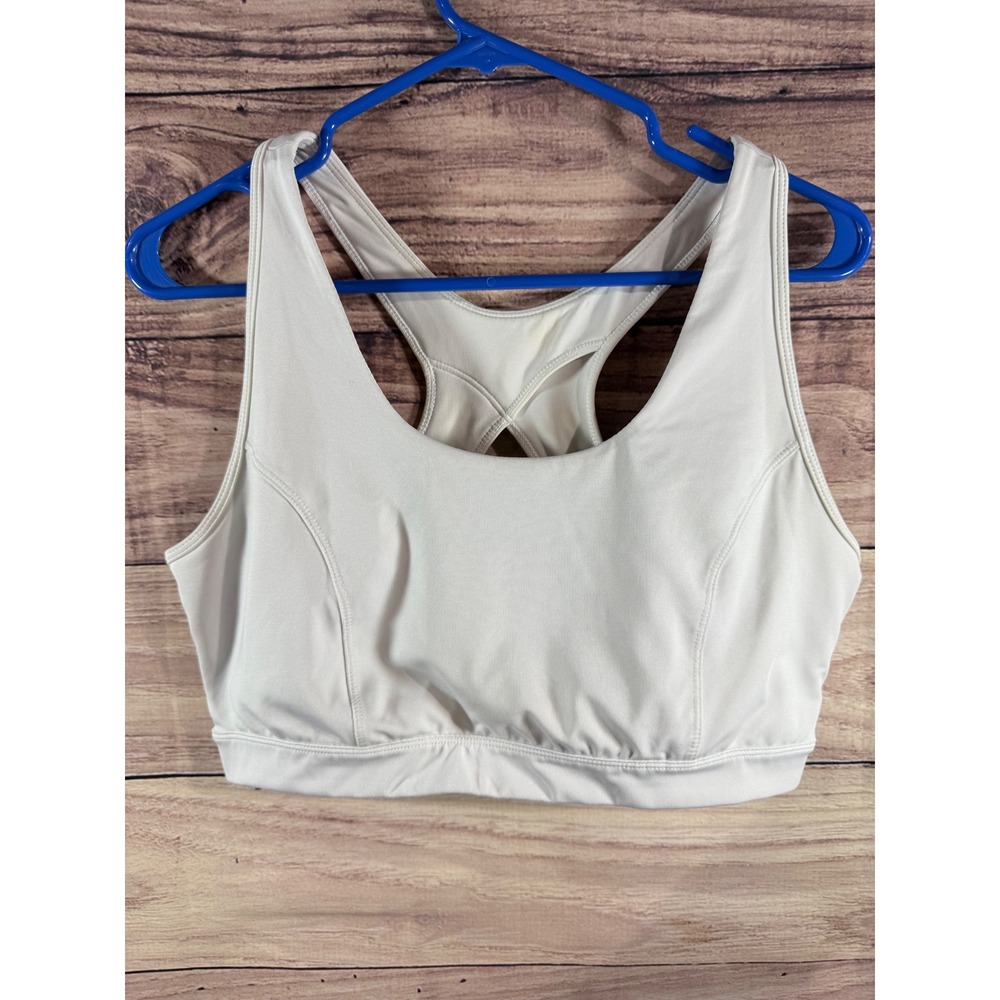 Tek Gear Womens White Racerback Sports Bra XXL Workout Gym Activewear Cutout